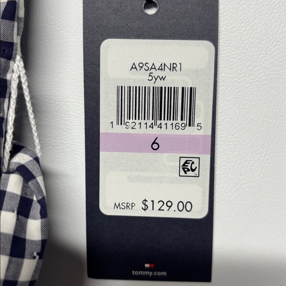 ✨Tommy Hilfiger Women's Gingham-Print Belted Woven Dress Size 6 - Picture 16 of 16